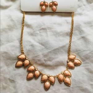 Coral Earrings and Necklace Set